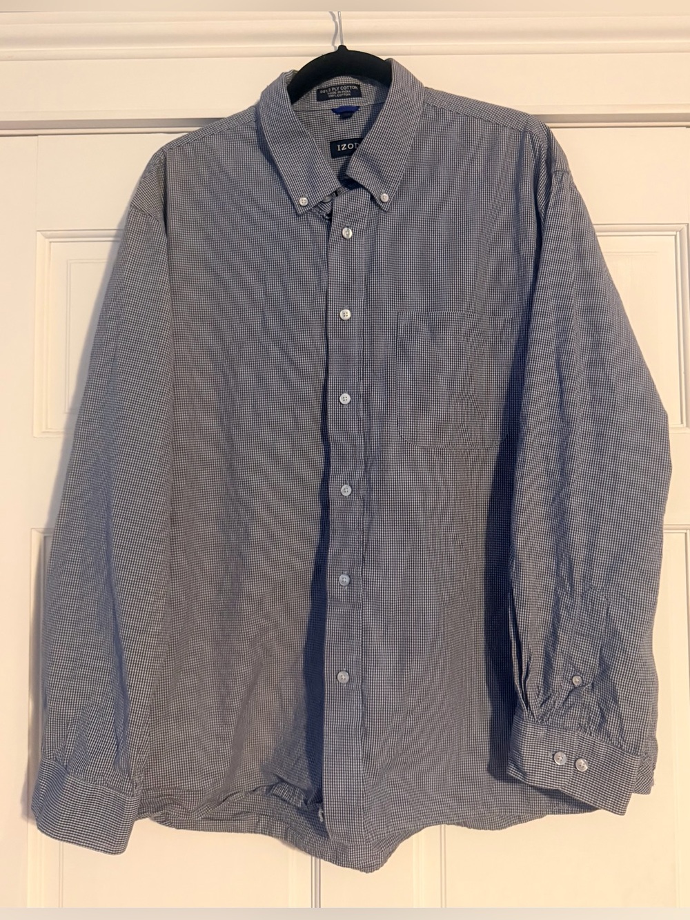 Izod Men's Micro-Check Button-Down Shirt